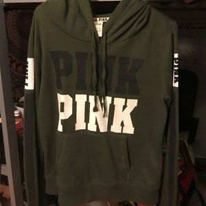 PINK Olive green Hoodie